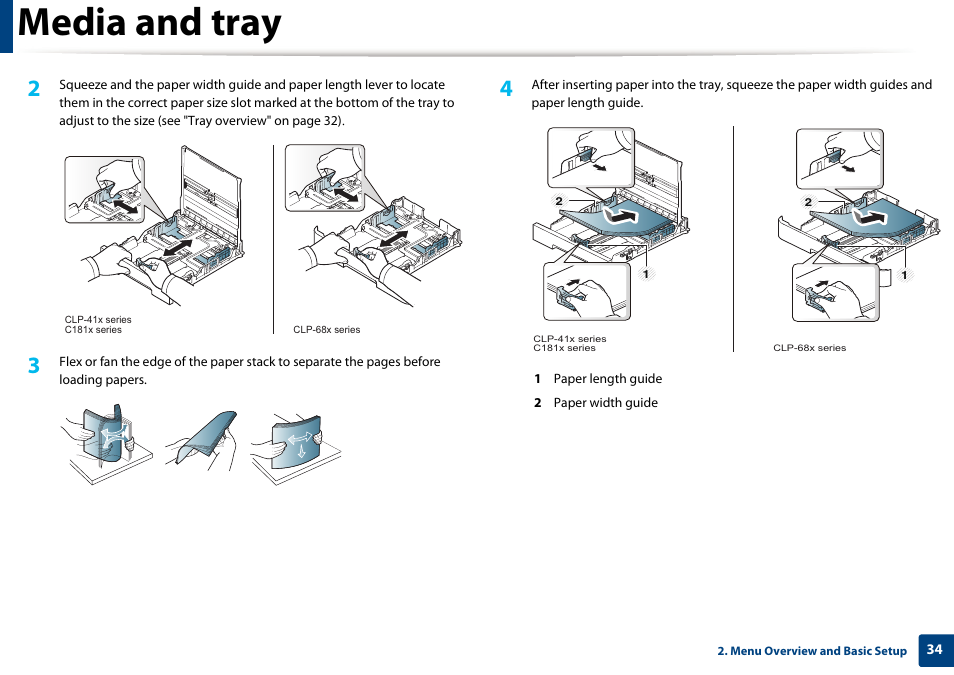Media and tray | Samsung SL-C1810W-XAA User Manual | Page 34 / 308