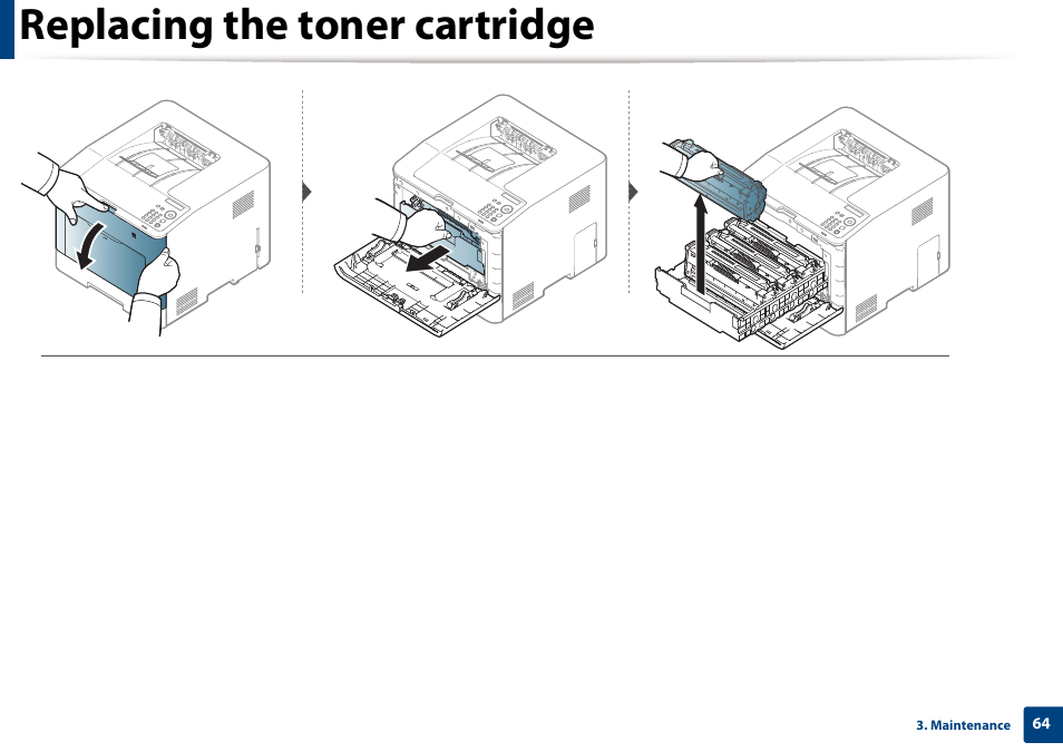 Replacing the toner cartridge | Samsung SL-C1810W-XAA User Manual | Page 64 / 308