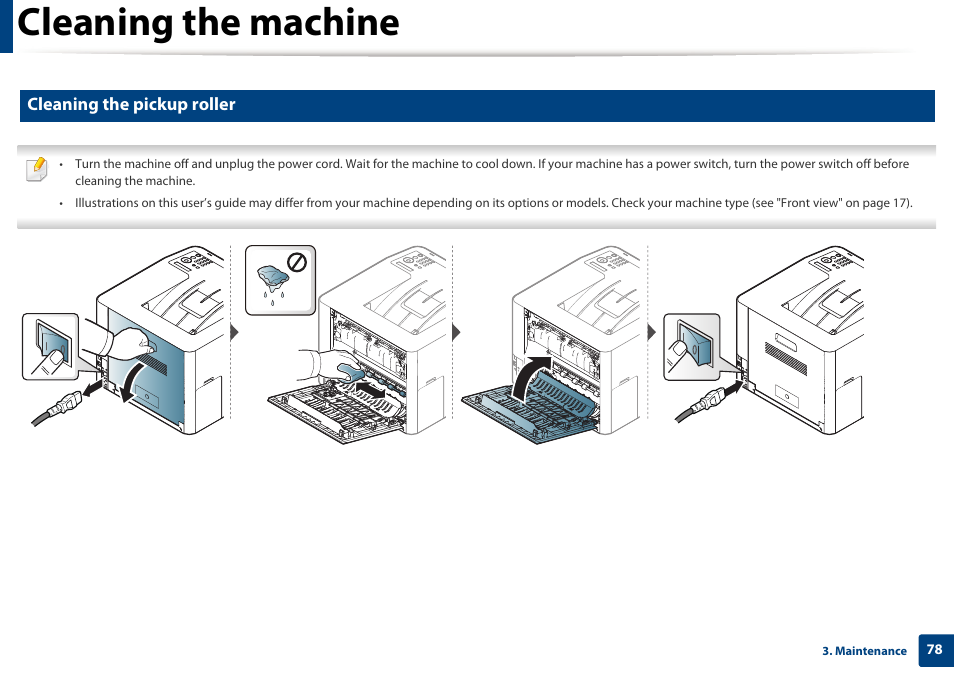 Cleaning the machine, Cleaning the pickup roller | Samsung SL-C1810W-XAA User Manual | Page 78 / 308