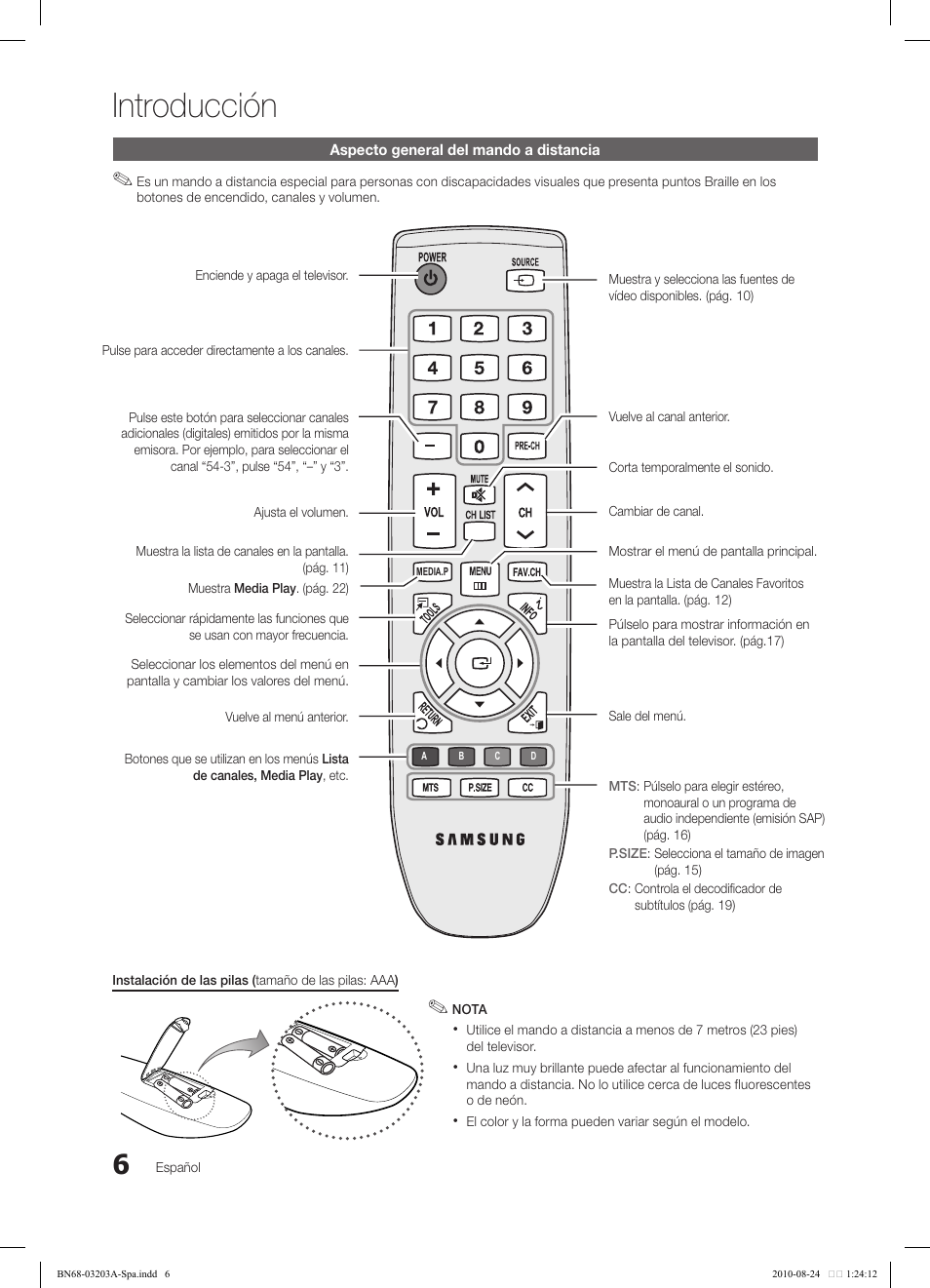 Introducción | Samsung LN22C500B2FXZA User Manual | Page 40 / 105