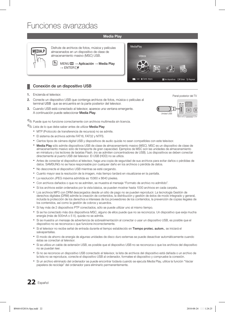 Funciones avanzadas | Samsung LN22C500B2FXZA User Manual | Page 56 / 105