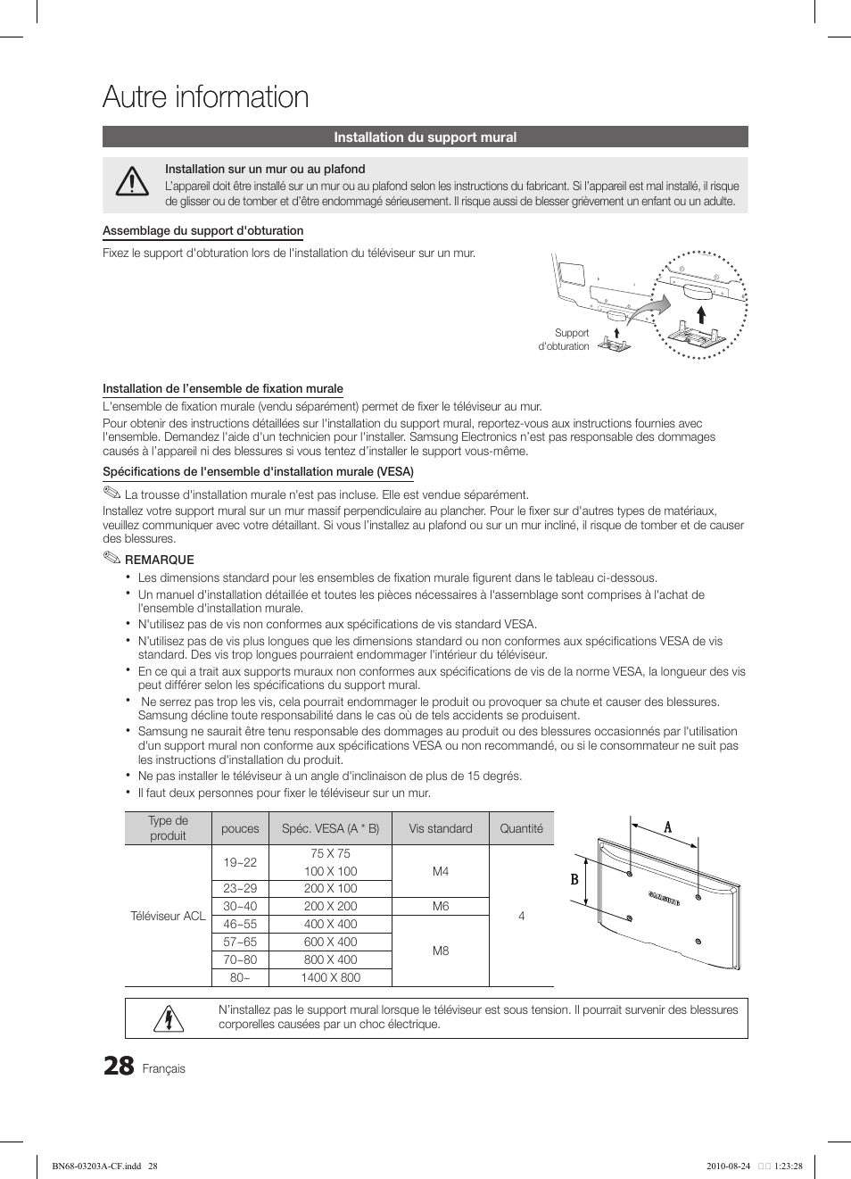 Autre information | Samsung LN22C500B2FXZA User Manual | Page 98 / 105