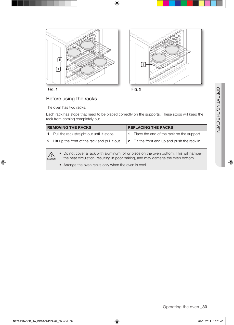 Before using the racks | Samsung NE595R1ABSR-AA User Manual | Page 31 / 72