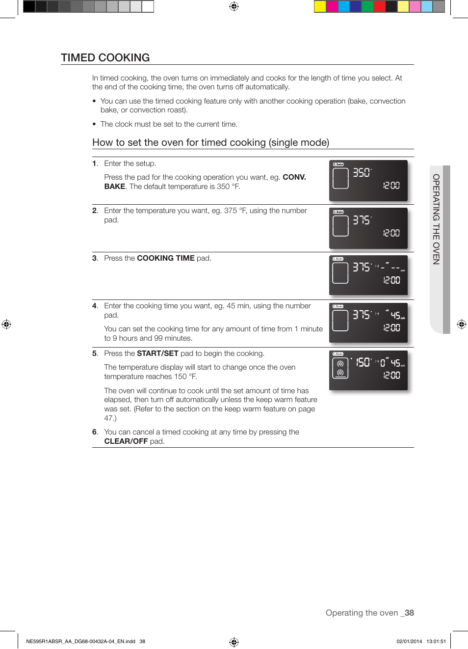 Timed cooking | Samsung NE595R1ABSR-AA User Manual | Page 39 / 72