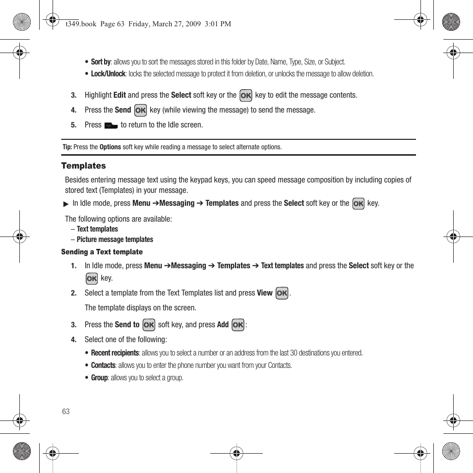 Templates | Samsung SGH-T349AGATMB User Manual | Page 66 / 155