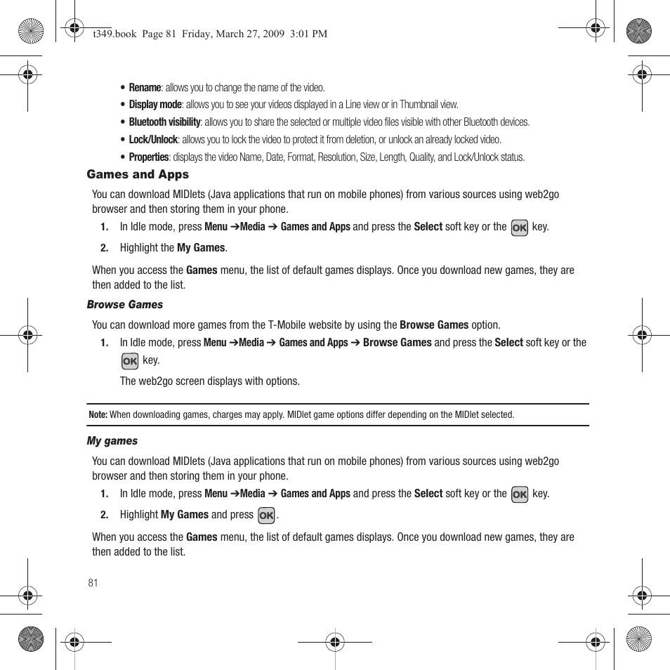 Games and apps | Samsung SGH-T349AGATMB User Manual | Page 84 / 155