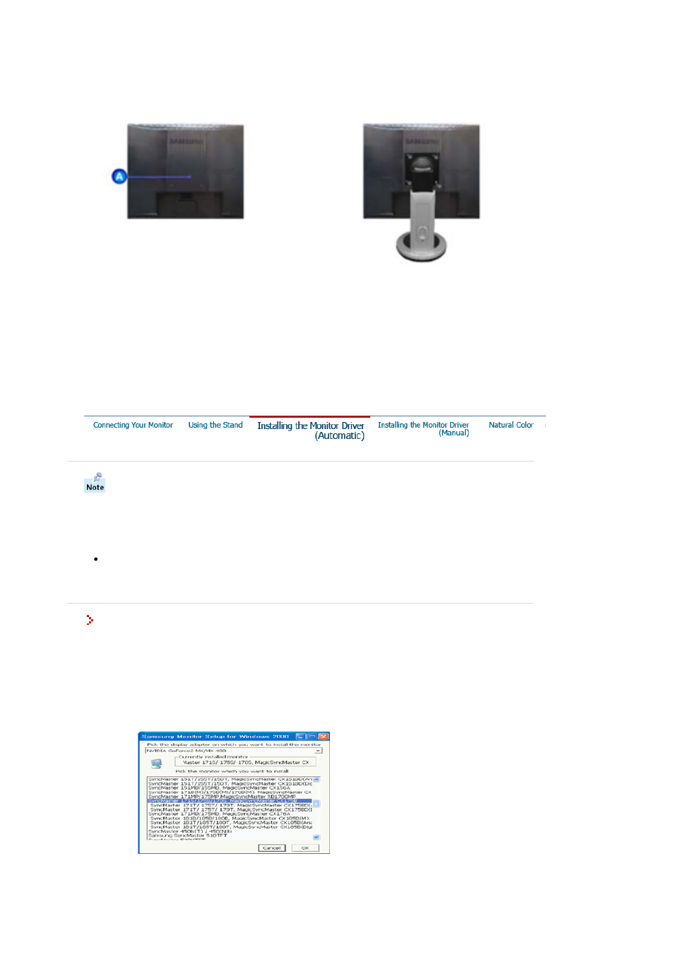 Installing the monitor driver(auto) | Samsung LS19MJAKBJ-XAA User Manual | Page 13 / 56
