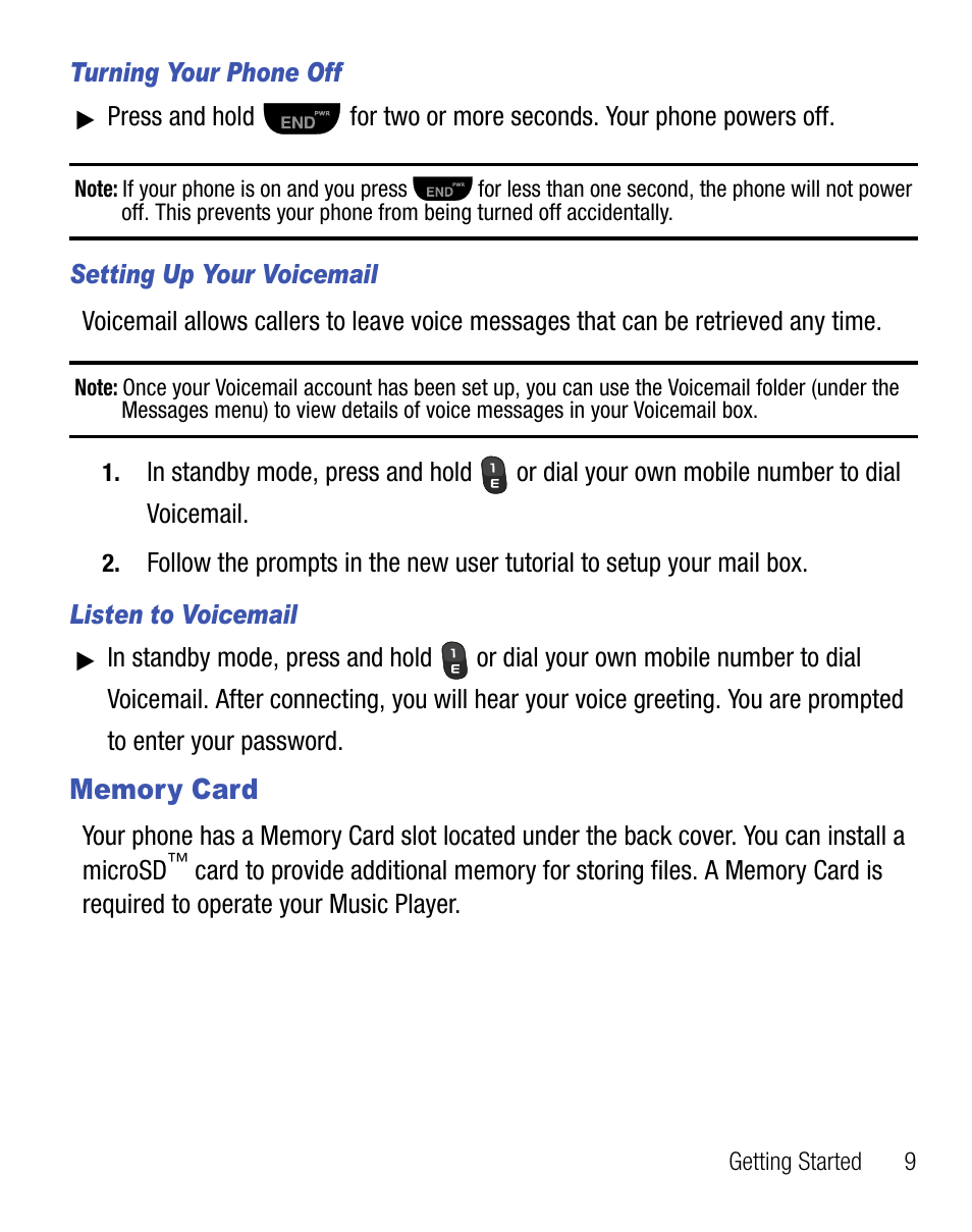 Memory card | Samsung SCH-R355DAASTT User Manual | Page 13 / 78