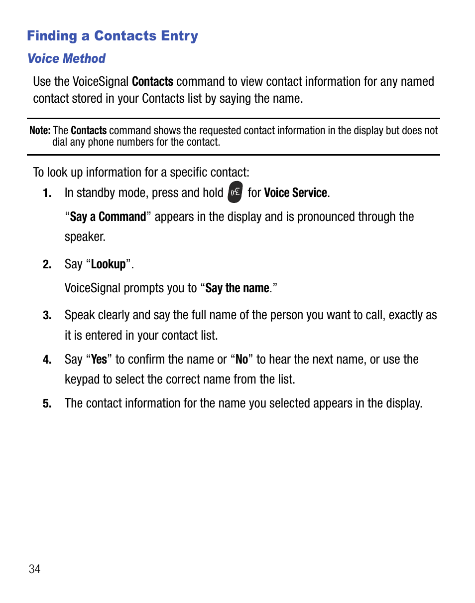 Finding a contacts entry | Samsung SCH-R355DAASTT User Manual | Page 38 / 78