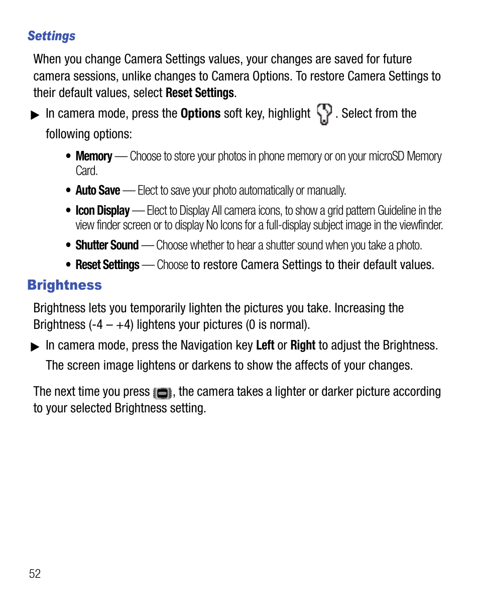 Brightness | Samsung SCH-R355DAASTT User Manual | Page 56 / 78