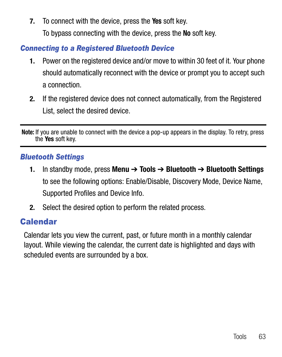 Calendar | Samsung SCH-R355DAASTT User Manual | Page 67 / 78