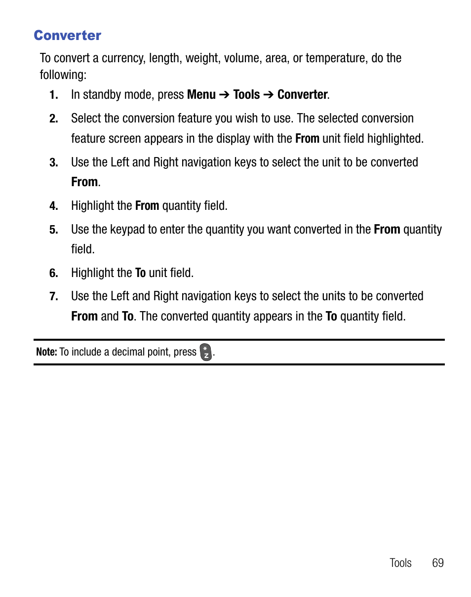 Converter | Samsung SCH-R355DAASTT User Manual | Page 73 / 78