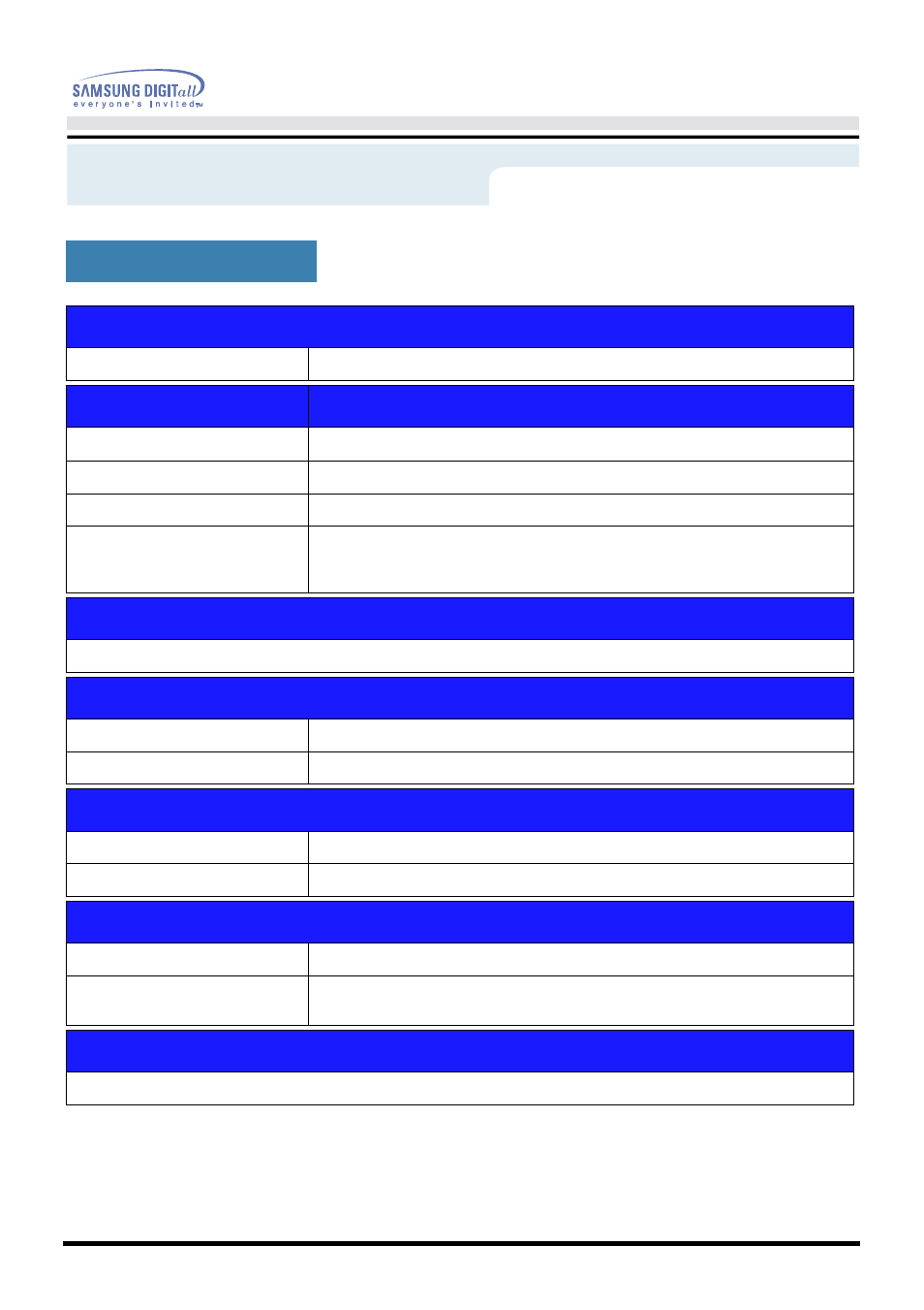 Specifications | Samsung AN19MS9U-EDC User Manual | Page 58 / 74