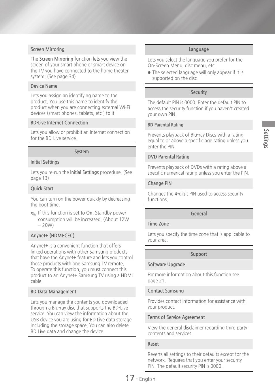 Samsung HT-HM55-ZA User Manual | Page 17 / 47