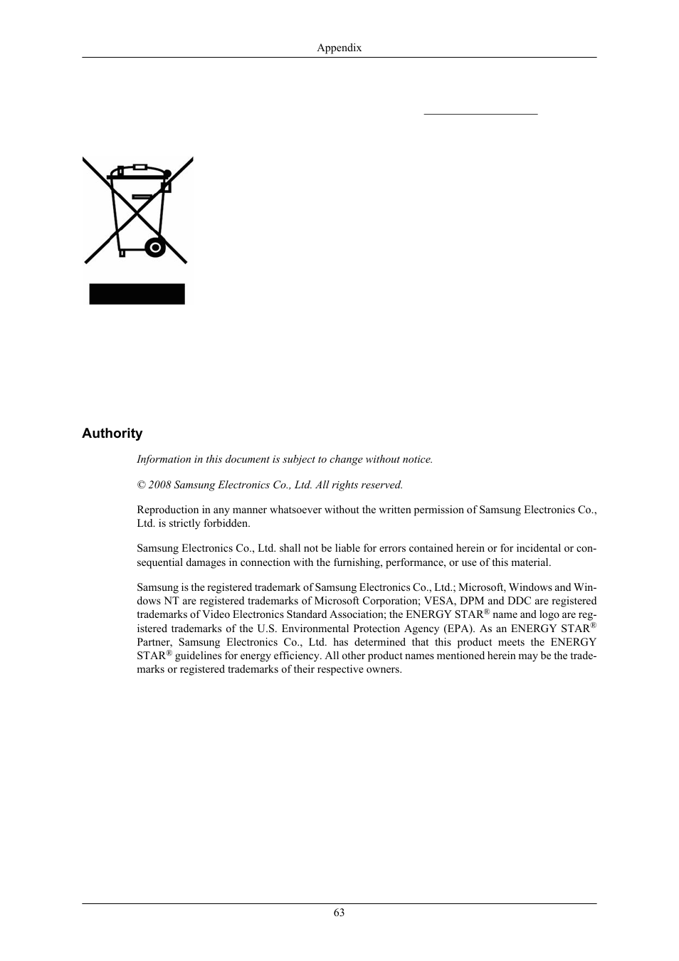 Correct disposal, Authority | Samsung LS20AQWJFV-XAA User Manual | Page 65 / 65