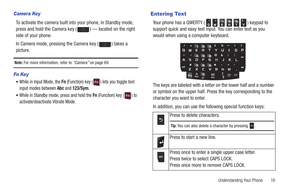 Entering text | Samsung SCH-R380ZKAMTR User Manual | Page 19 / 128