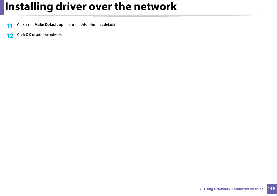 Installing driver over the network | Samsung SCX-4729FW-XAA User Manual | Page 149 / 317