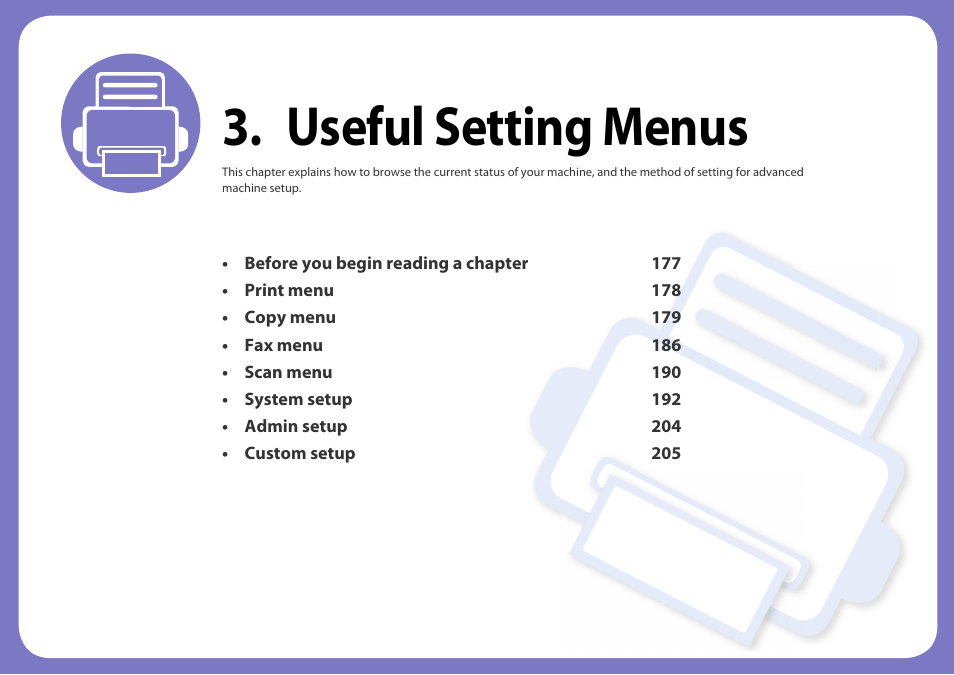 Useful setting menus | Samsung SCX-4729FW-XAA User Manual | Page 176 / 317