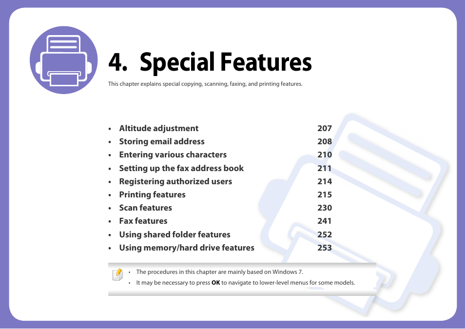 Special features | Samsung SCX-4729FW-XAA User Manual | Page 206 / 317