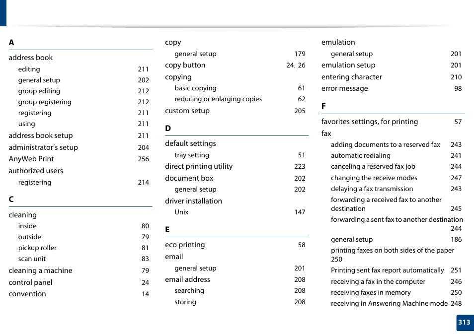 Samsung SCX-4729FW-XAA User Manual | Page 313 / 317