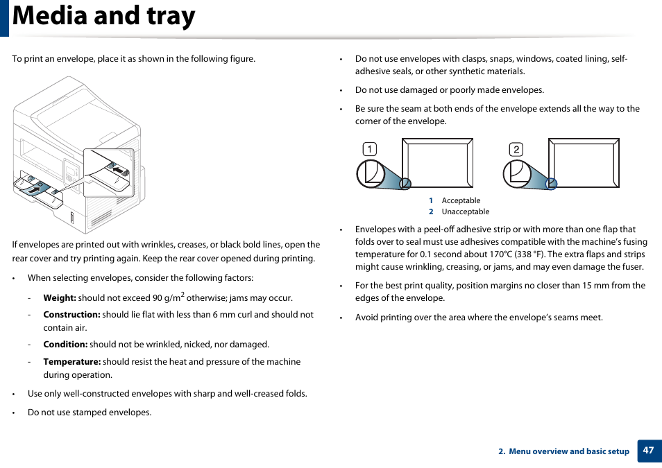 Media and tray | Samsung SCX-4729FW-XAA User Manual | Page 47 / 317