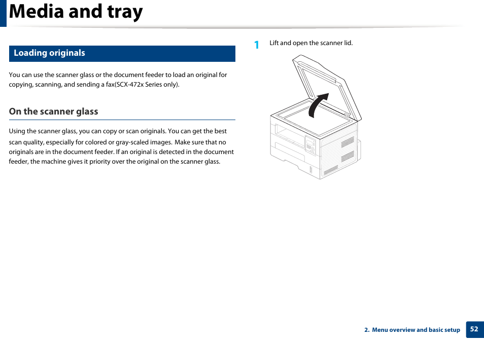 Media and tray | Samsung SCX-4729FW-XAA User Manual | Page 52 / 317