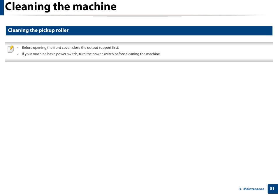 Cleaning the machine, Cleaning the pickup roller | Samsung SCX-4729FW-XAA User Manual | Page 81 / 317