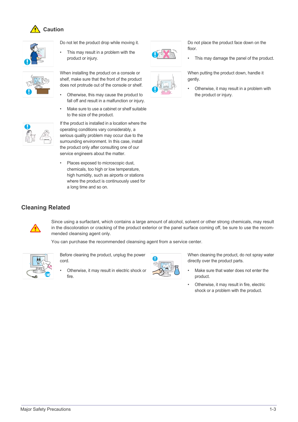 Cleaning related | Samsung LS24LRZKUV-ZA User Manual | Page 7 / 44