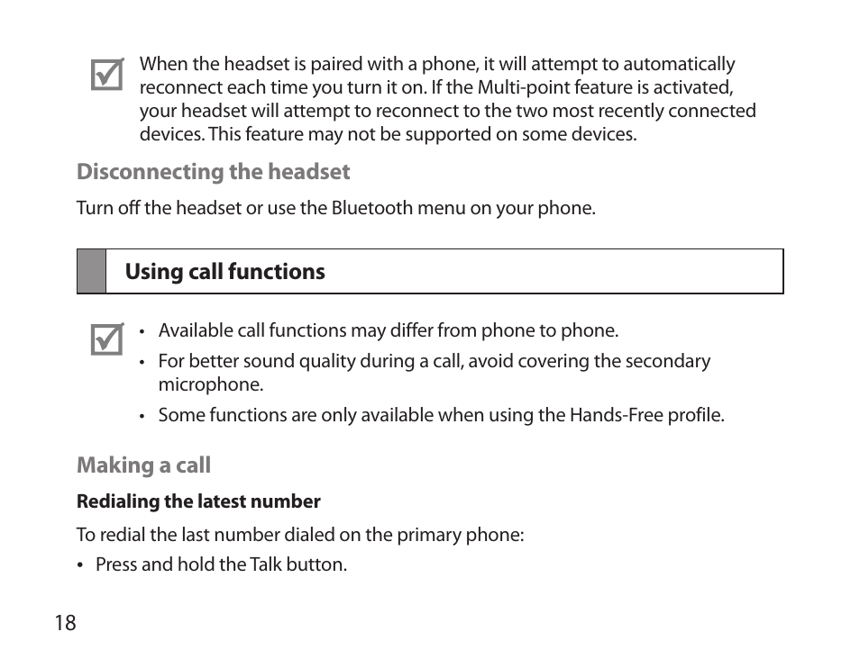 Using call functions | Samsung BHM6000NDACSTA User Manual | Page 20 / 71