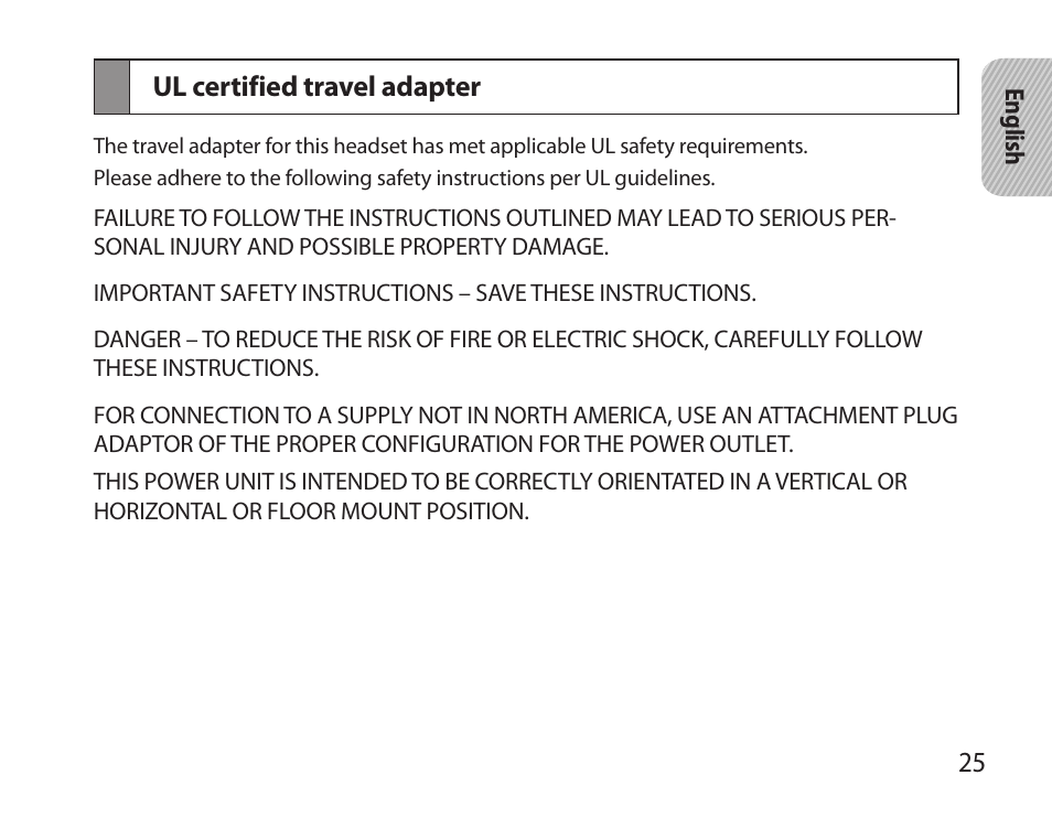 Ul certified travel adapter | Samsung BHM6000NDACSTA User Manual | Page 27 / 71