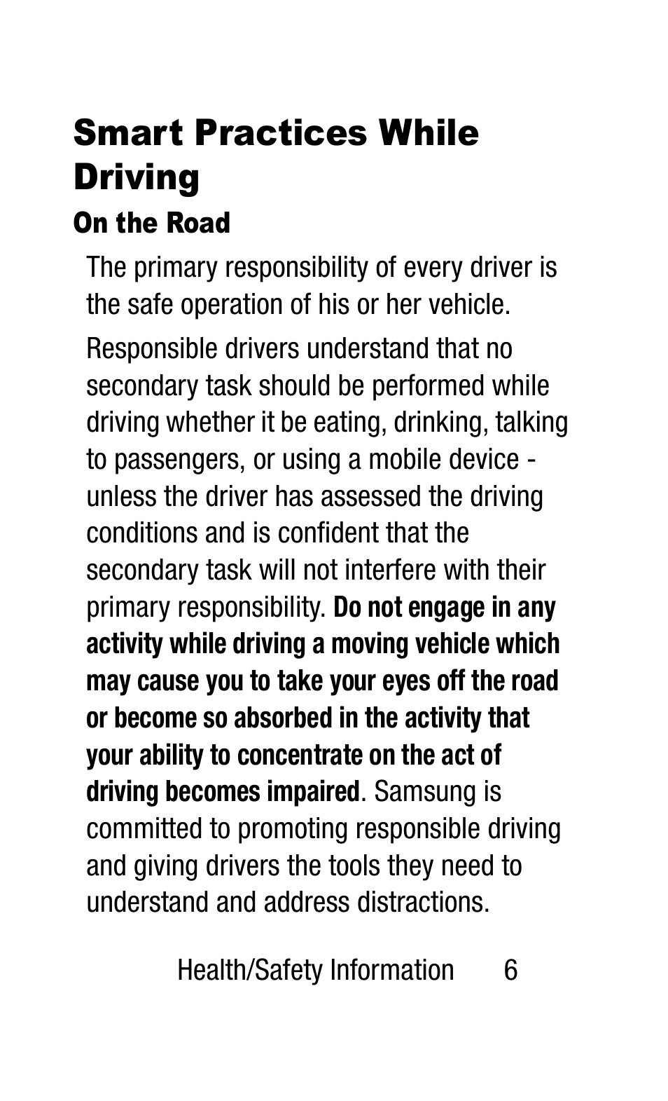 Smart practices while driving | Samsung SM-R3810ZAAXAR User Manual | Page 13 / 83