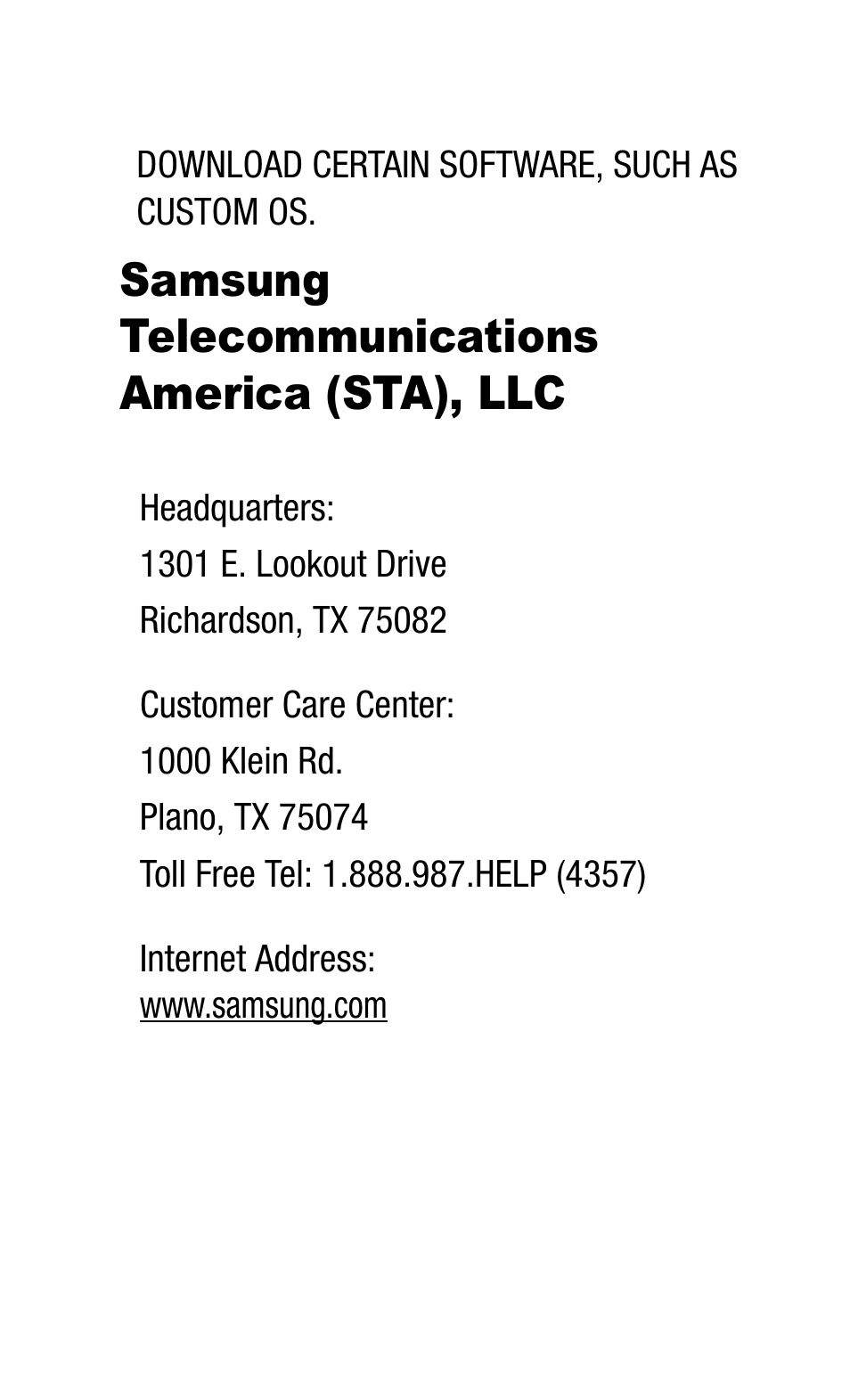 Samsung telecommunications america (sta), llc | Samsung SM-R3810ZAAXAR User Manual | Page 6 / 83