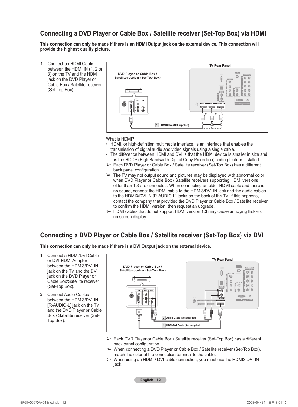 Samsung HL72A650C1FXZA User Manual | Page 12 / 195