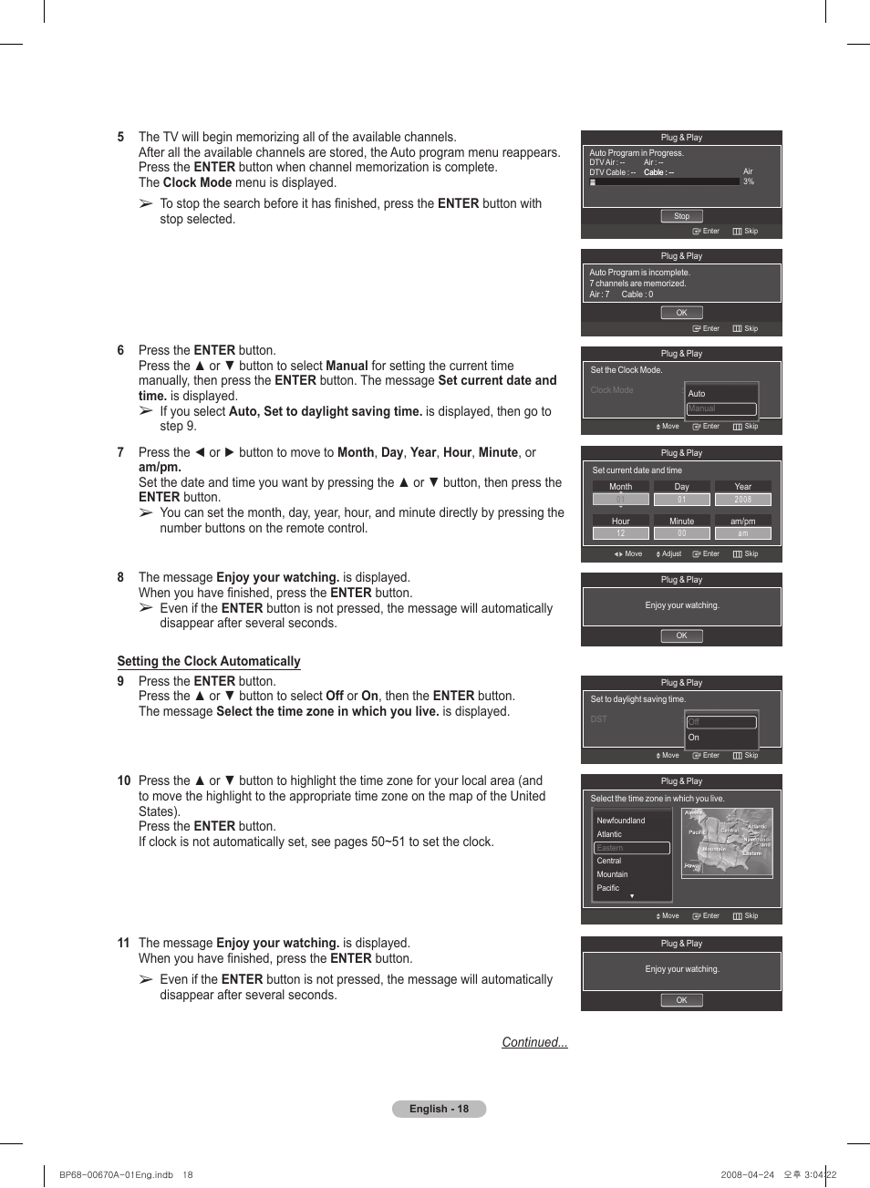 Samsung HL72A650C1FXZA User Manual | Page 18 / 195