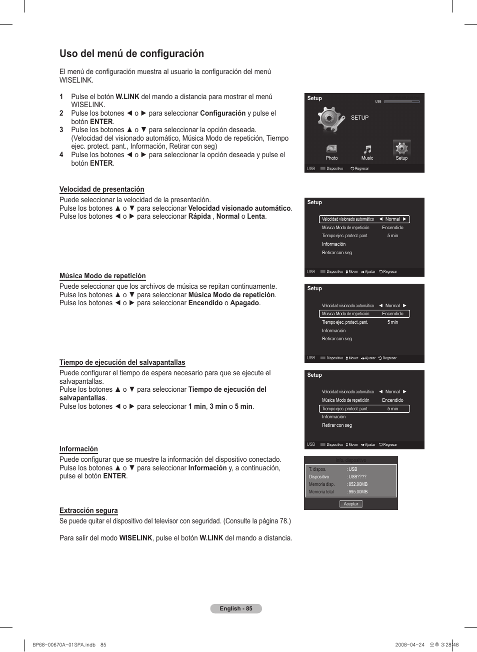 Uso del menú de configuración | Samsung HL72A650C1FXZA User Manual | Page 186 / 195