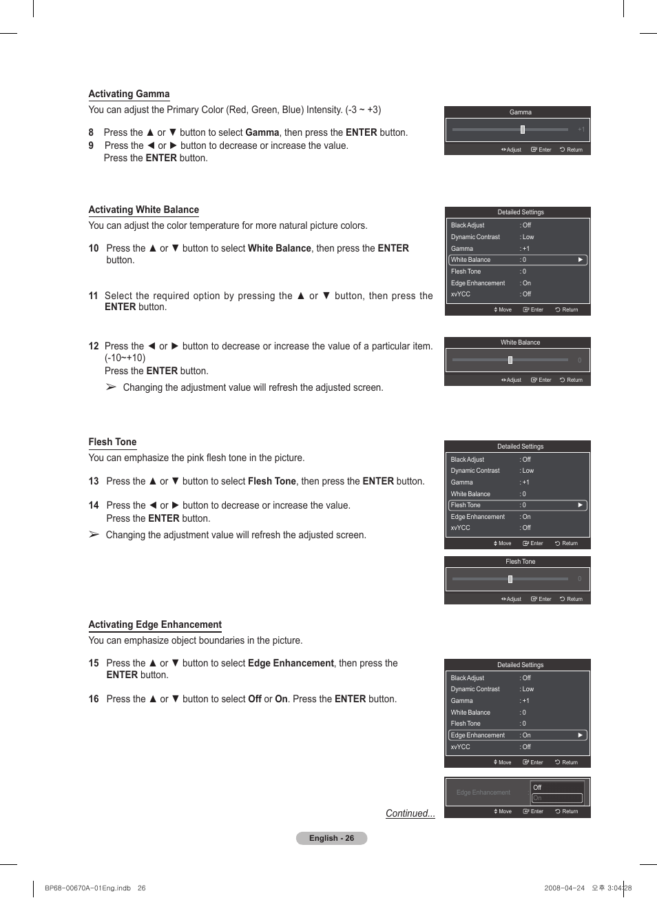 Samsung HL72A650C1FXZA User Manual | Page 26 / 195