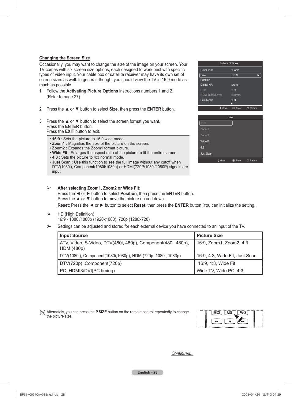 Samsung HL72A650C1FXZA User Manual | Page 28 / 195