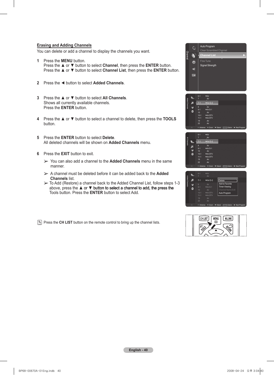 Samsung HL72A650C1FXZA User Manual | Page 40 / 195