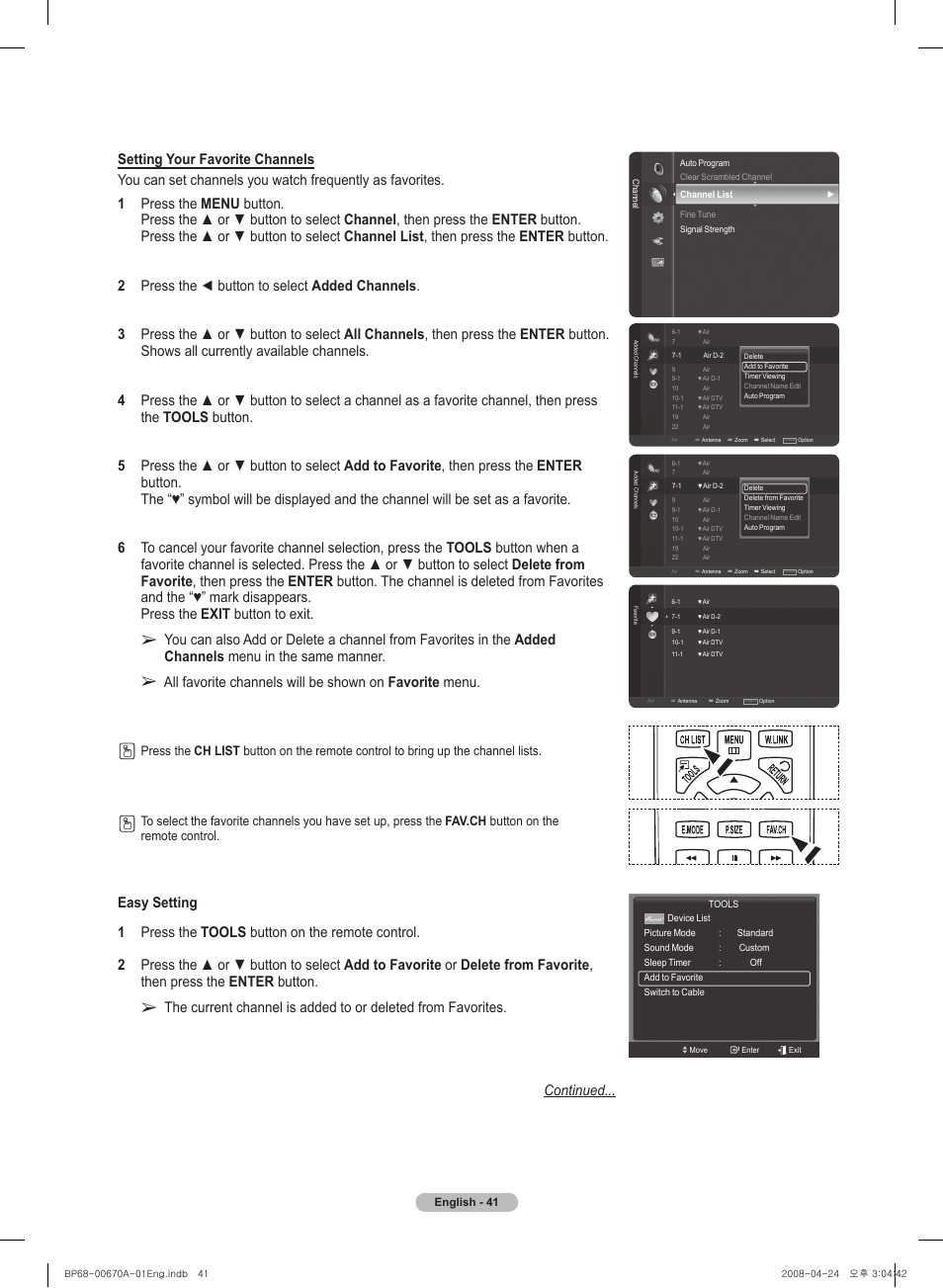 Samsung HL72A650C1FXZA User Manual | Page 41 / 195