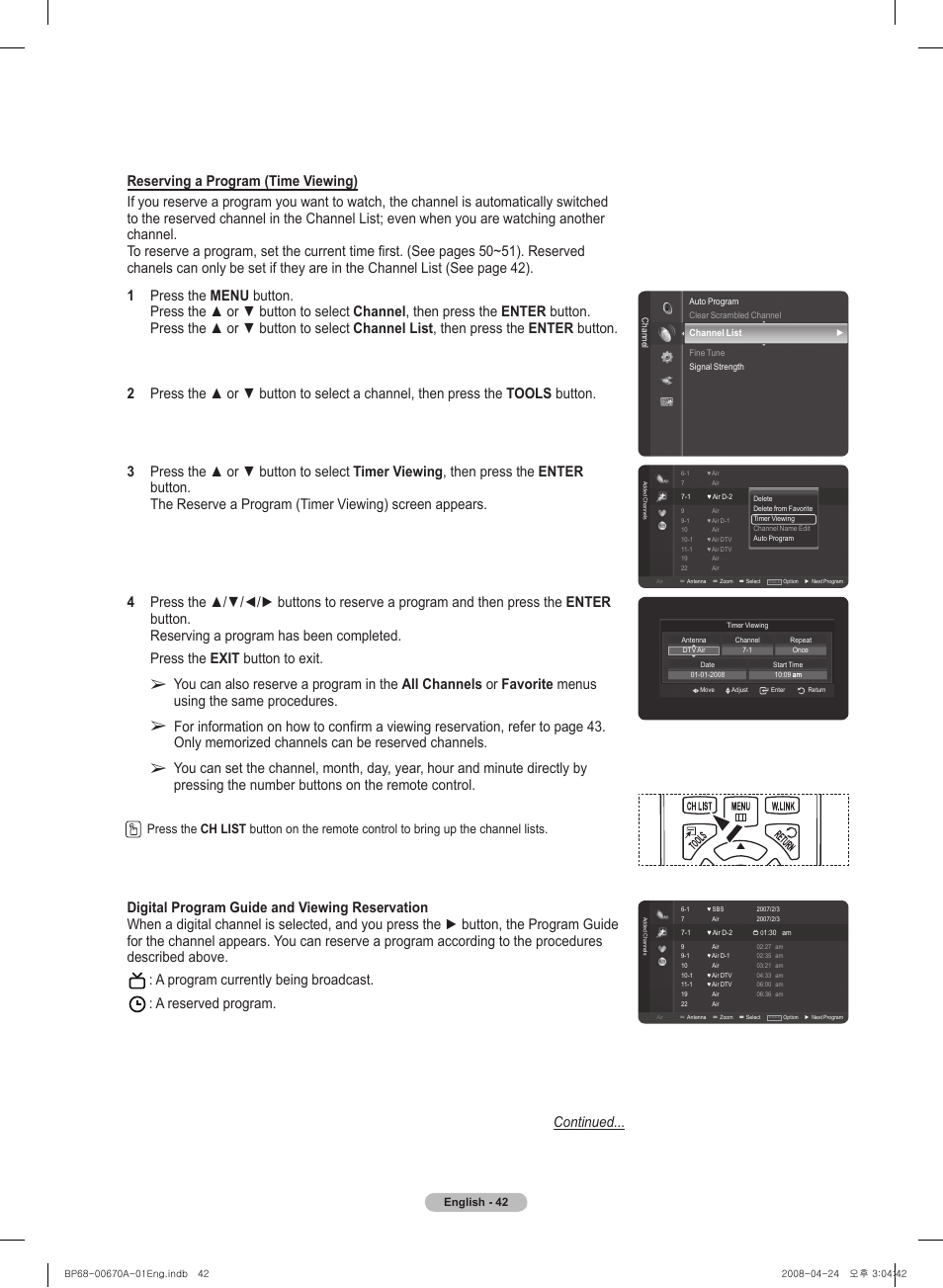 Samsung HL72A650C1FXZA User Manual | Page 42 / 195