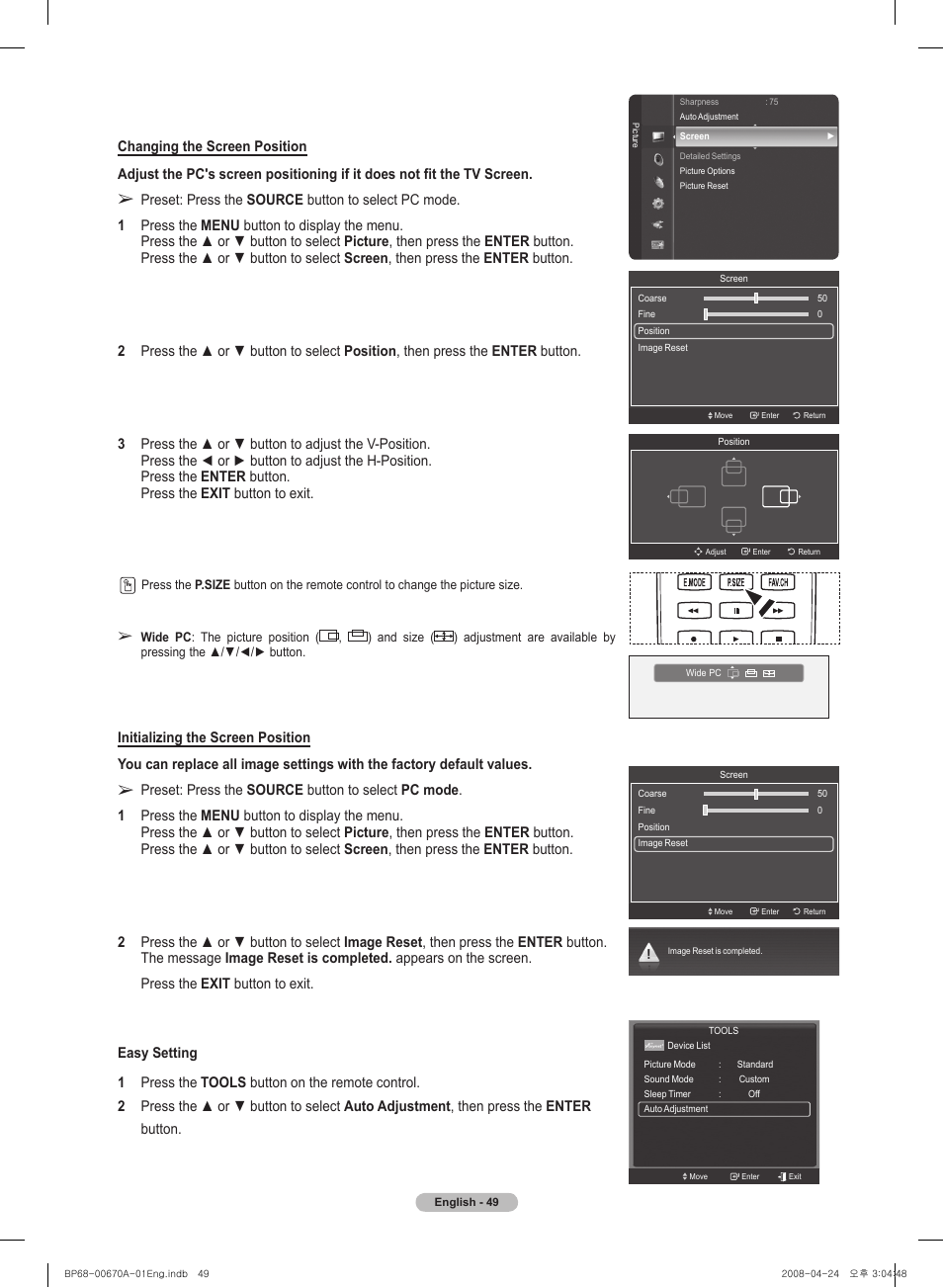 Samsung HL72A650C1FXZA User Manual | Page 49 / 195