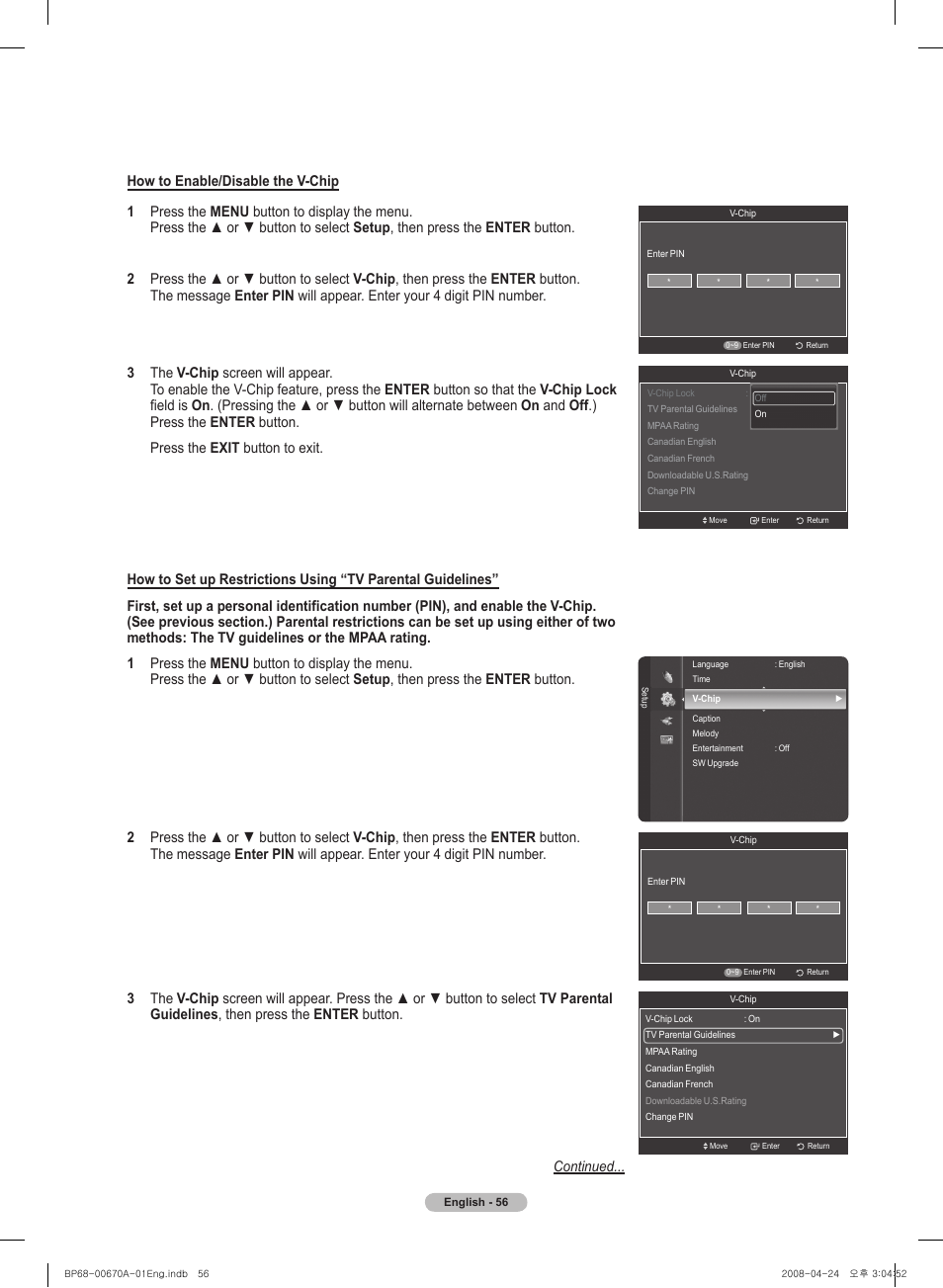 Samsung HL72A650C1FXZA User Manual | Page 56 / 195