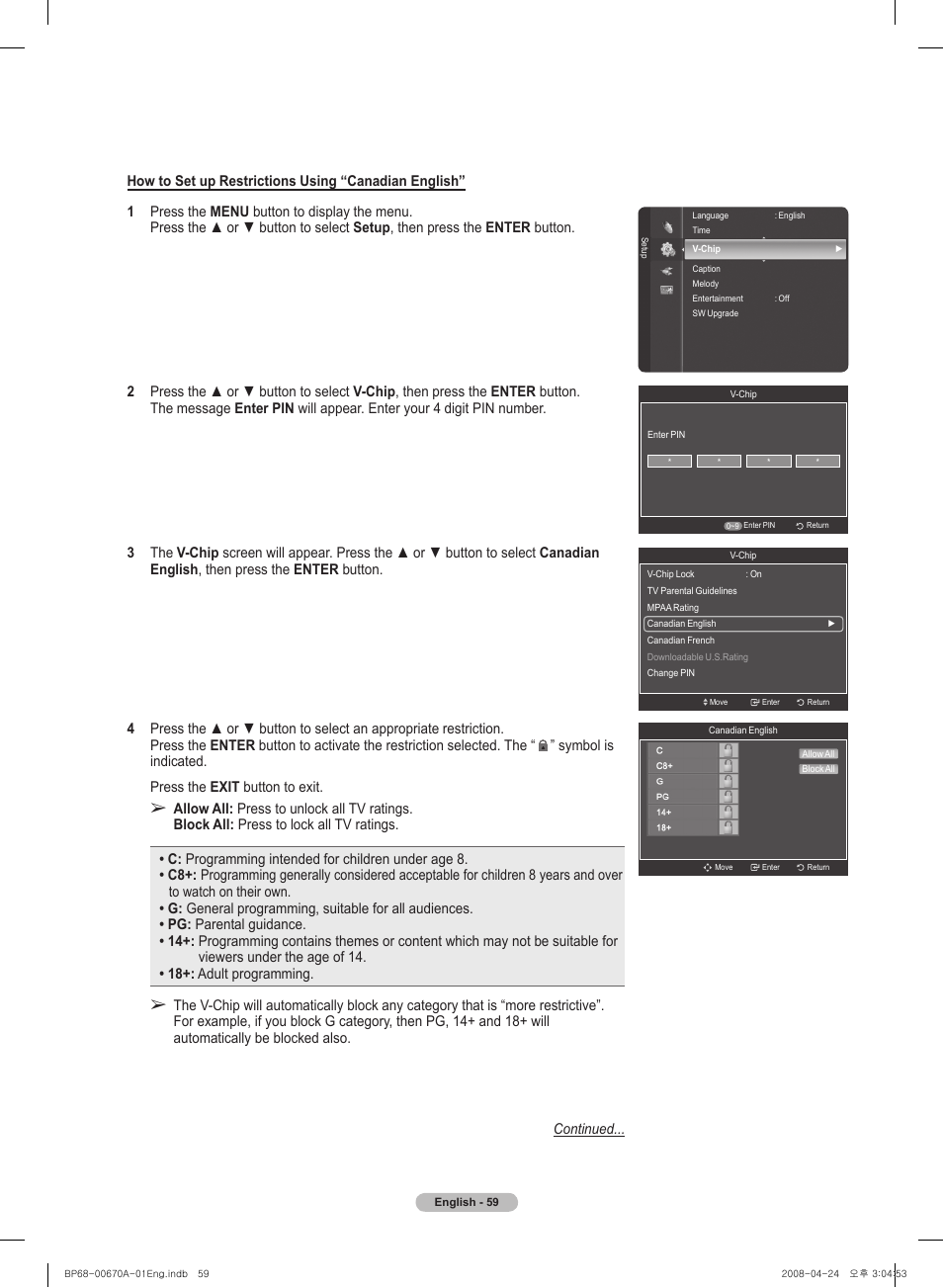 Samsung HL72A650C1FXZA User Manual | Page 59 / 195