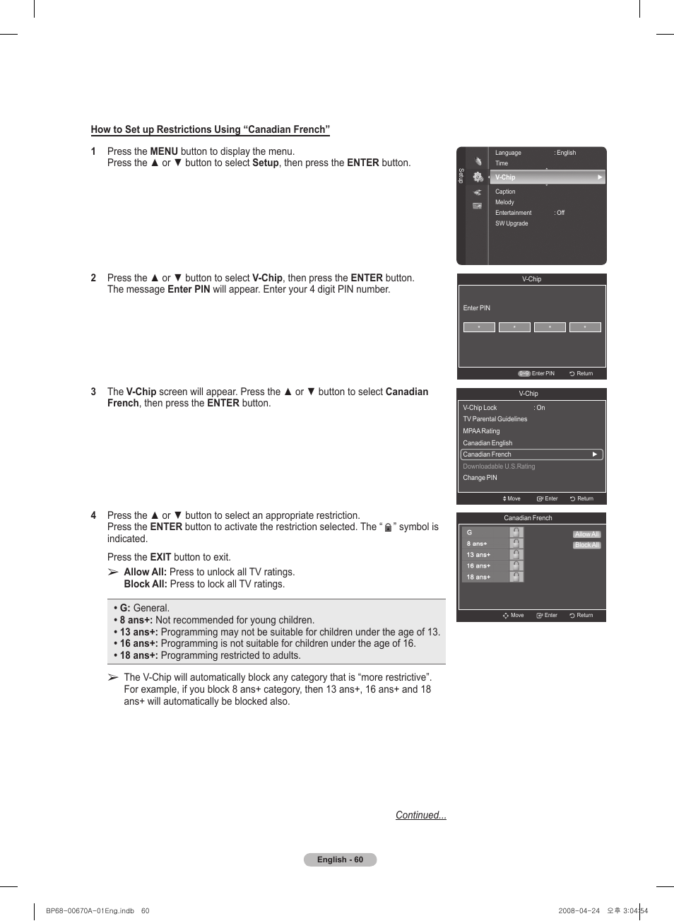 Samsung HL72A650C1FXZA User Manual | Page 60 / 195