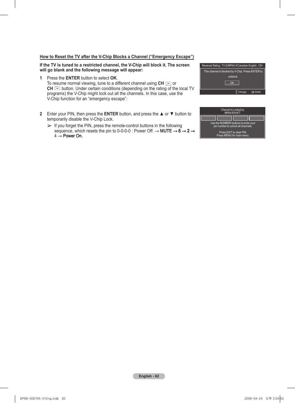 Samsung HL72A650C1FXZA User Manual | Page 62 / 195