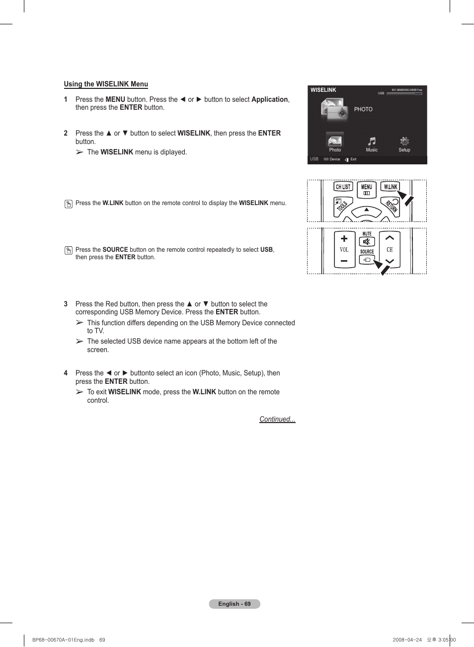 Samsung HL72A650C1FXZA User Manual | Page 69 / 195