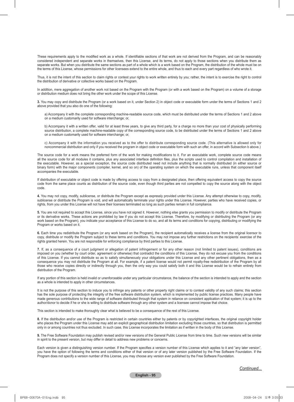 Samsung HL72A650C1FXZA User Manual | Page 95 / 195
