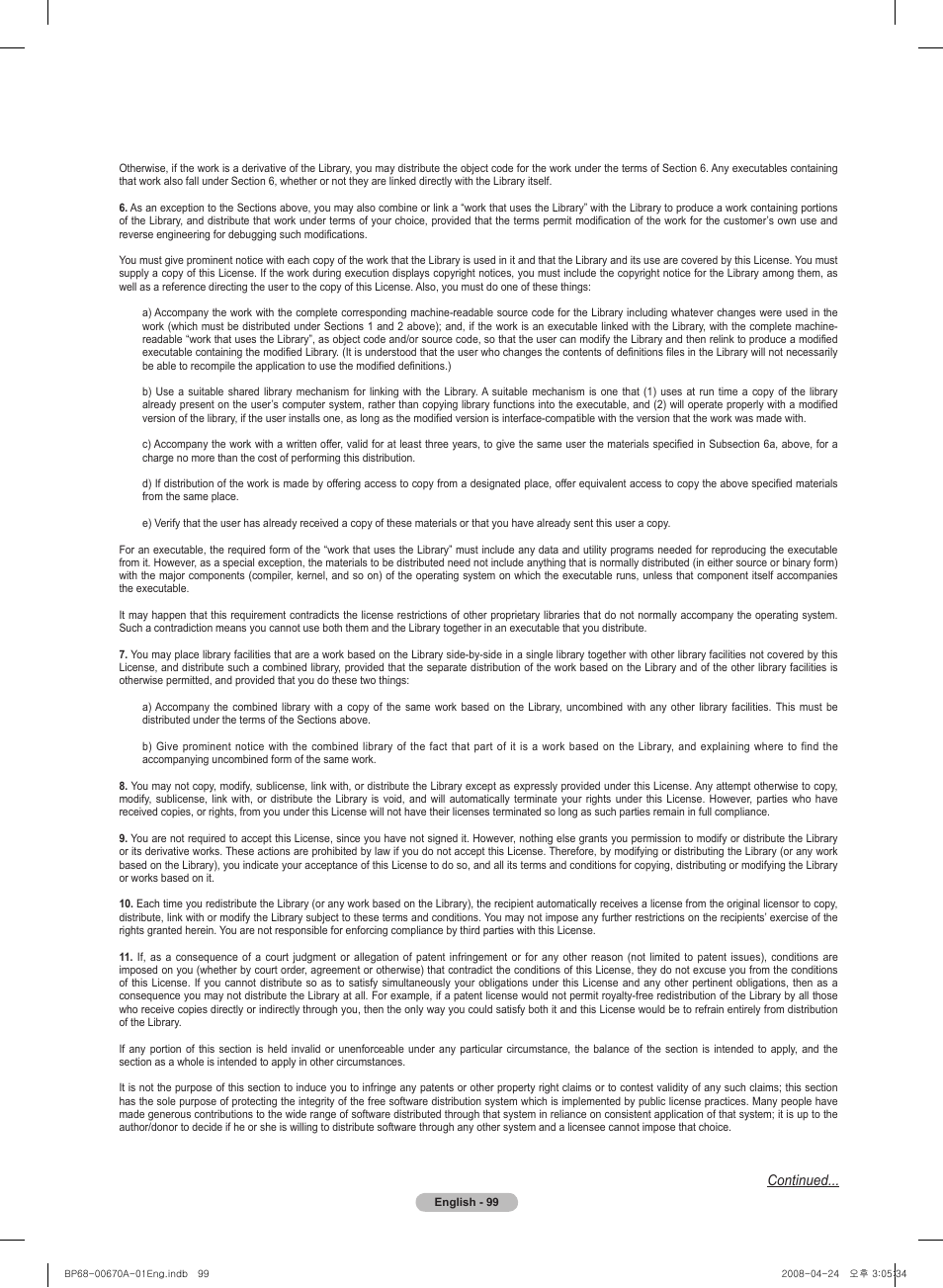 Samsung HL72A650C1FXZA User Manual | Page 99 / 195