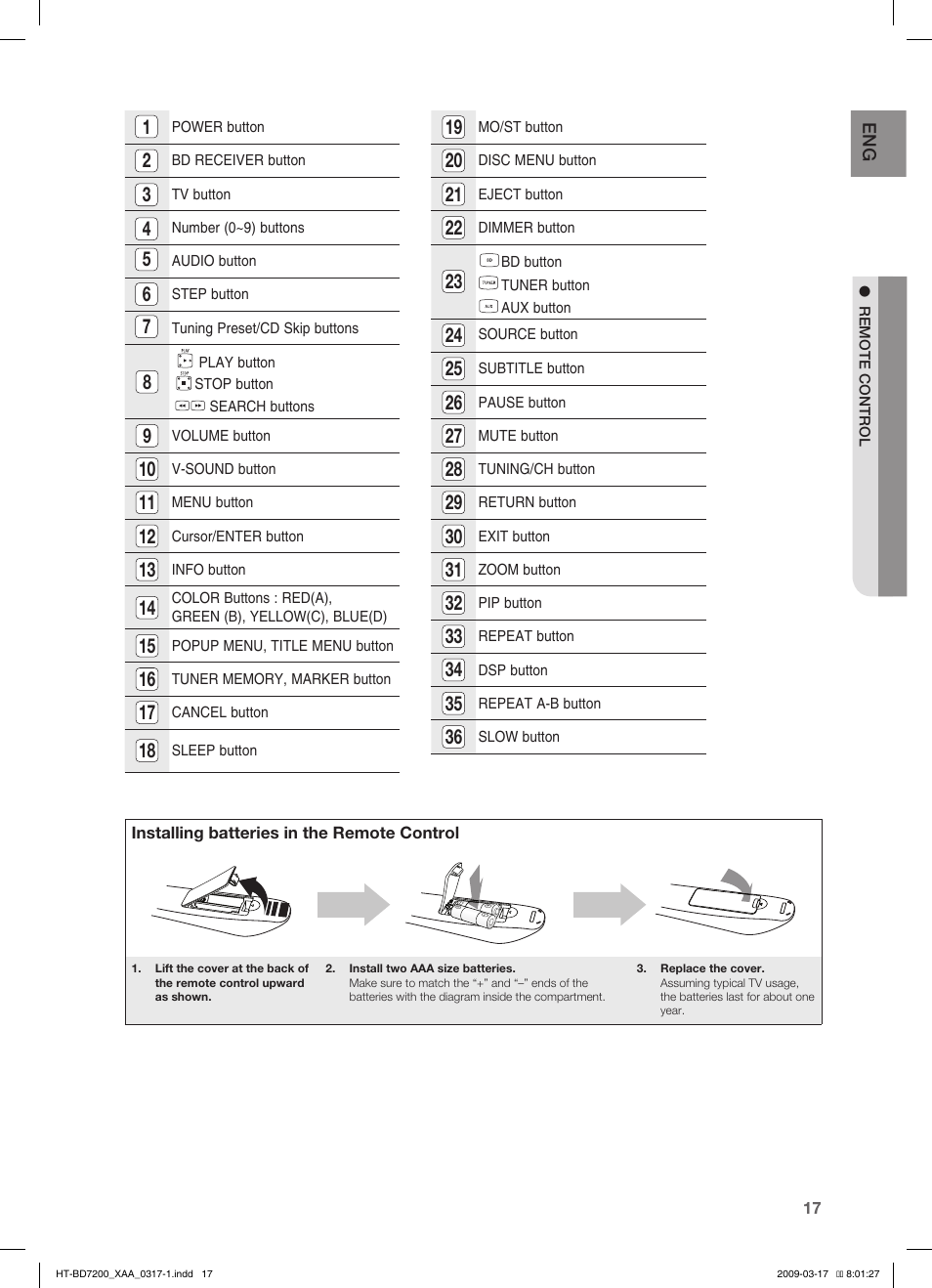 Samsung HT-BD7200T-XAC User Manual | Page 17 / 100