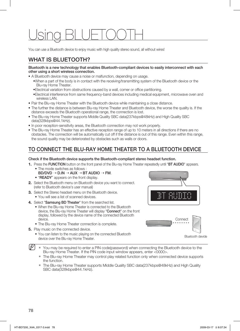 Using bluetooth, What is bluetooth | Samsung HT-BD7200T-XAC User Manual | Page 78 / 100